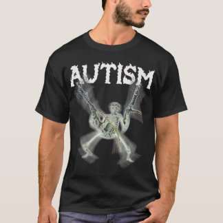 Autisme Skelet Meme Grappige Mannen Vrouwen Kinder T-shirt