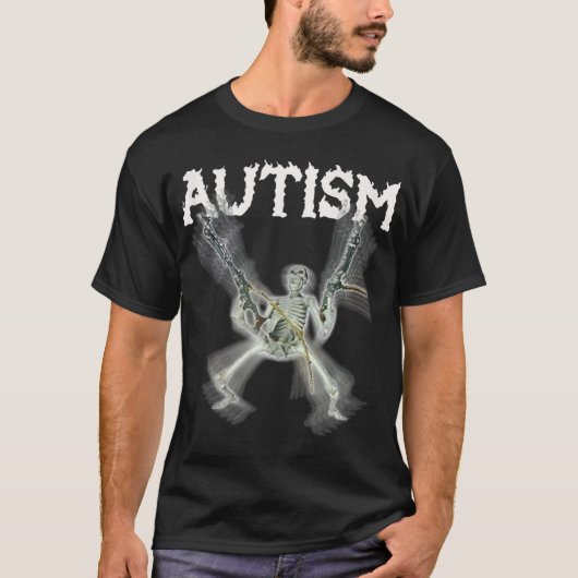 Autisme Skelet Meme Grappige Mannen Vrouwen Kinder T-shirt (Voorkant)