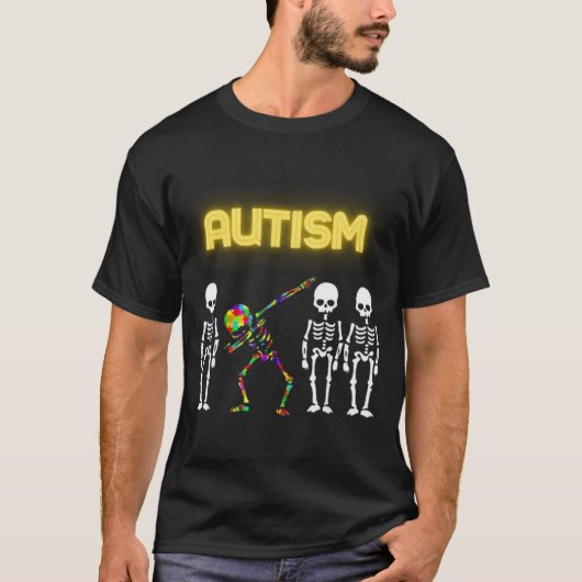 Autisme skelet meme t-shirt (Voorkant)