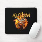 Autisme Skelet Pistolen Funny Fire Botten Spooky Muismat (Met muis)