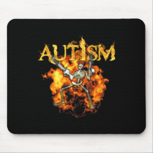 Autisme Skelet Pistolen Funny Fire Botten Spooky Muismat