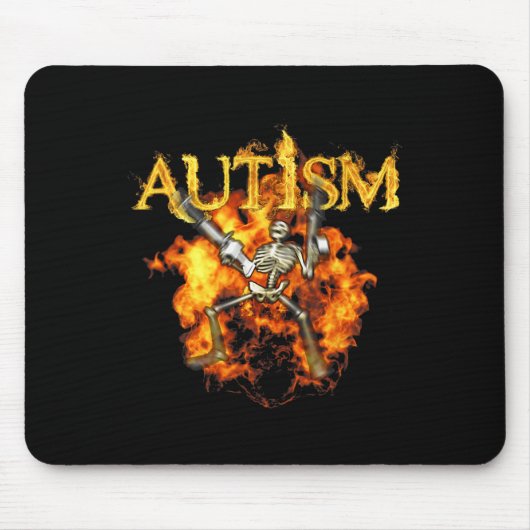 Autisme Skelet Pistolen Funny Fire Botten Spooky Muismat (Voorkant)