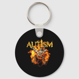 Autisme Skelet Pistolen Funny Fire Botten Spooky Sleutelhanger