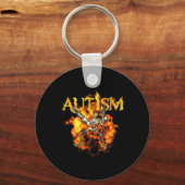 Autisme Skelet Pistolen Funny Fire Botten Spooky Sleutelhanger (Voorkant)