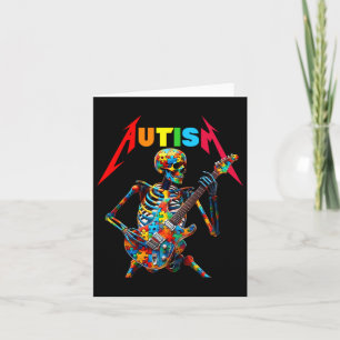 Autisme Skeleton Gitaarspeler Rock Muziek Autisme Kaart