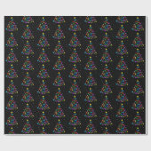 Autisme Sneeuwvlok Kerstboom Cadeaupapier (Vlak)