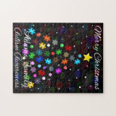 Autisme Sneeuwvlok Kerstboom Legpuzzel (Horizontaal)