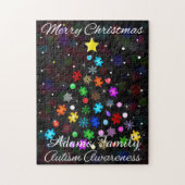 Autisme Sneeuwvlok Kerstboom Legpuzzel (Verticaal)