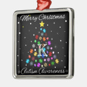 Autisme Sneeuwvlok Kerstboom Metalen Ornament (Links)
