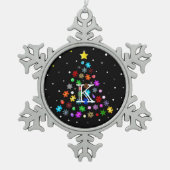 Autisme Sneeuwvlok Kerstboom Tin Sneeuwvlok Ornament (Voorkant)