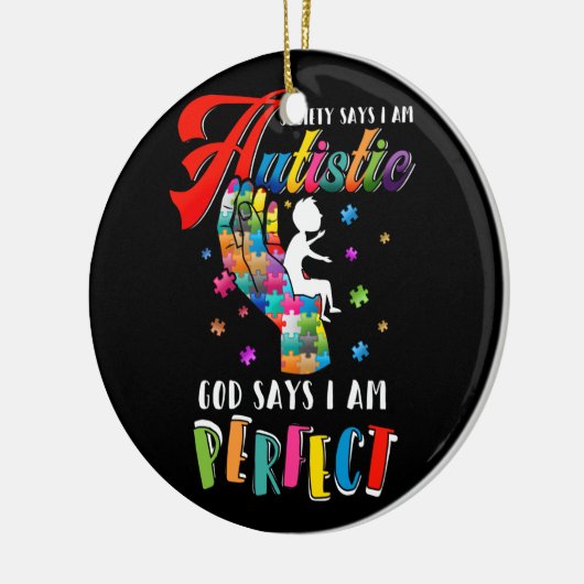 Autisme Society zegt dat Autististisch God zegt da Keramisch Ornament (Links)