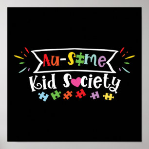 Autisme Son Dauchter Au-some Kind Society Poster