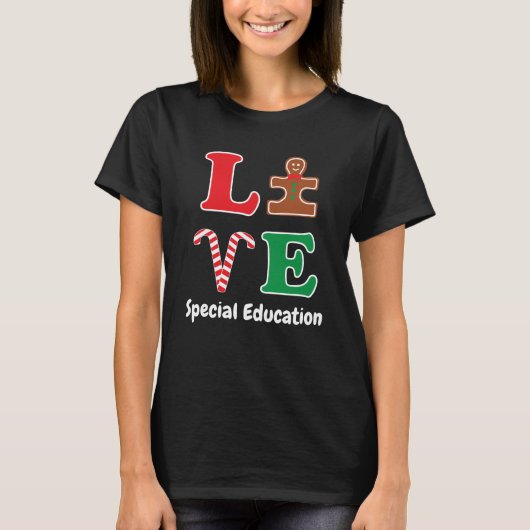 Autisme Special Education Teacher KerstLove T-shirt (Voorkant)