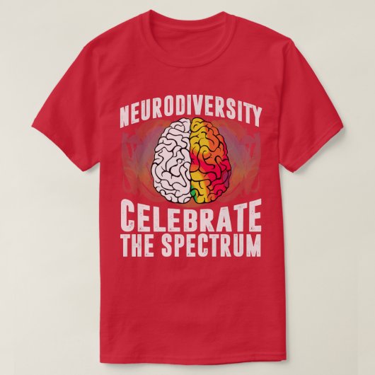Autisme Spectrum ASD ADHD Rainbow Brain Neurodiver T-shirt (Design voorkant)