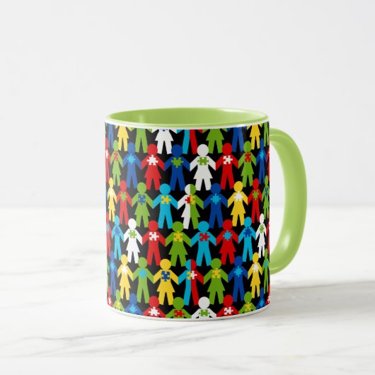 Autisme Spectrum Awareness Puzzle Coffee Cup Mok (Voorkant rechts)