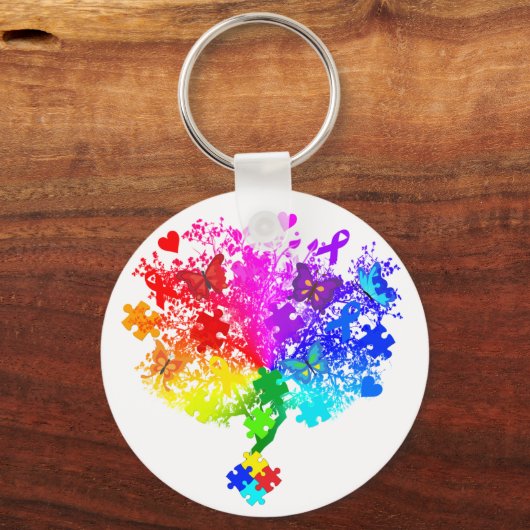 Autisme Spectrum Boom Sleutelhanger (Voorkant)