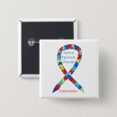 Autisme Spectrum Disorder Aangepaste puzzle lint Vierkante Button 5,1 Cm (Voorkant /achterkant)