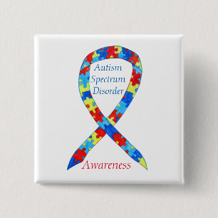Autisme Spectrum Disorder Aangepaste puzzle lint Vierkante Button 5,1 Cm