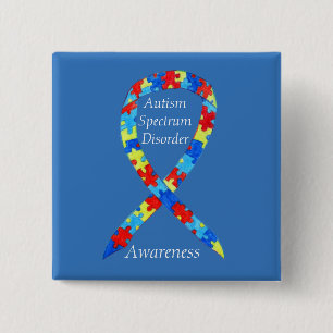Autisme Spectrum Disorder Aangepaste puzzle lint Vierkante Button 5,1 Cm