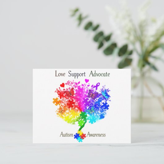 Autisme Spectrum Tree Briefkaart (Staand voorkant)