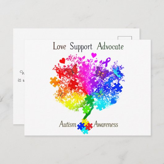 Autisme Spectrum Tree Briefkaart (Voorkant / Achterkant)