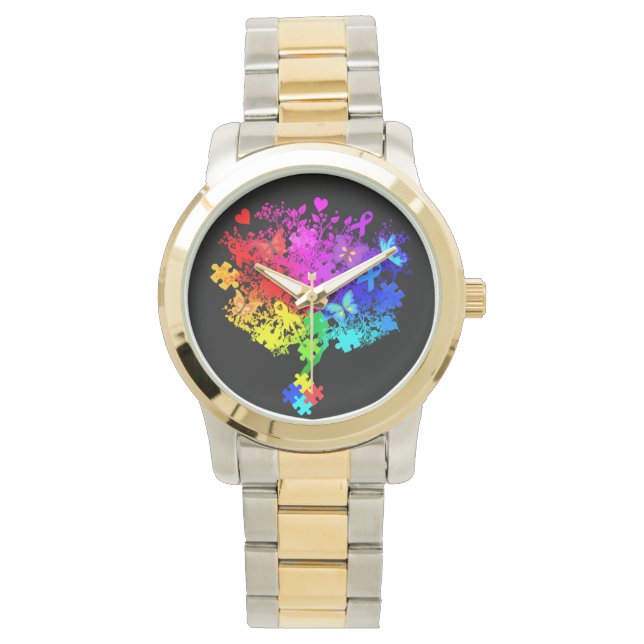 Autisme Spectrum Tree Horloge (Voorkant)