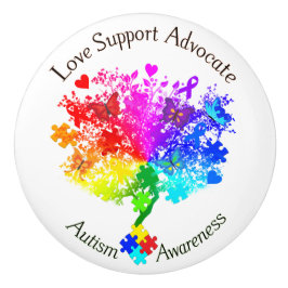 Autisme Spectrum Tree Keramische Knop