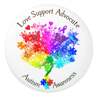 Autisme Spectrum Tree Keramische Knop