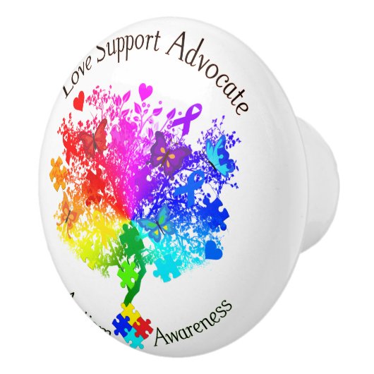 Autisme Spectrum Tree Keramische Knop (Rechts)