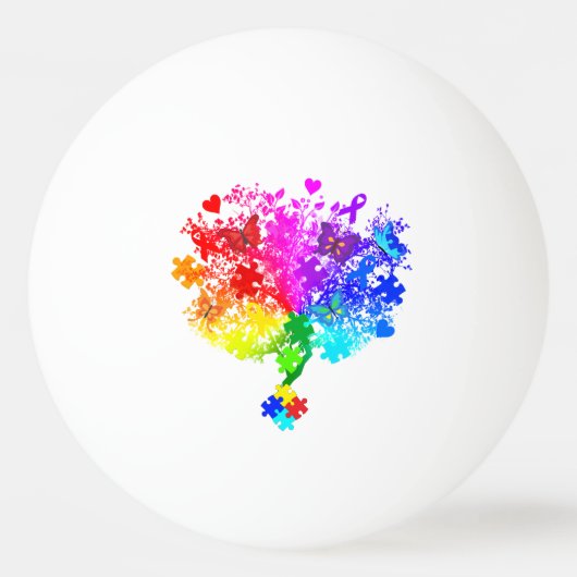 Autisme Spectrum Tree Pingpongbal (Voorkant)