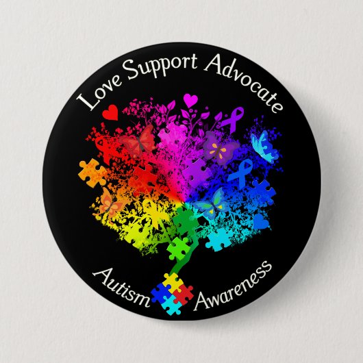 Autisme Spectrum Tree Ronde Button 7,6 Cm (Voorkant)