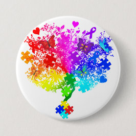 Autisme Spectrum Tree Ronde Button 7,6 Cm