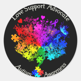 Autisme Spectrum Tree Ronde Sticker