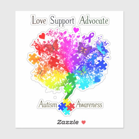 Autisme Spectrum Tree Sticker (Vel)