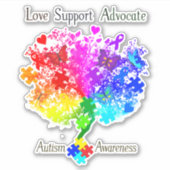 Autisme Spectrum Tree Sticker (Voorkant)