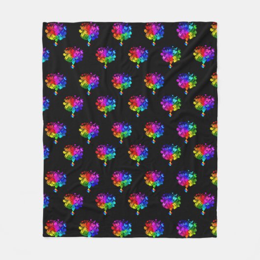 Autisme Spectrum Trees Fleece Deken (Voorkant)
