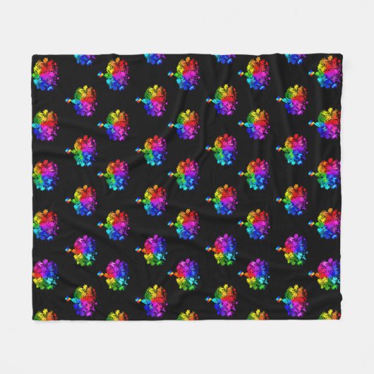 Autisme Spectrum Trees Fleece Deken (Voorkant (Horizontaal))