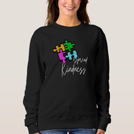 Autisme Spread Kindness Neurodiversity Rainbow Inf Trui (Voorkant)