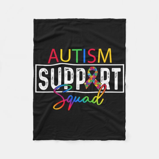 Autisme Squad Bewustzijn Autisme Support Team Groe Fleece Deken (Voorkant)