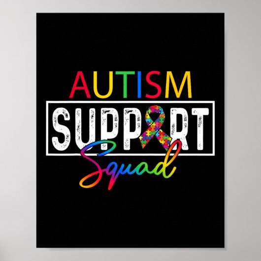 Autisme Squad Bewustzijn Autisme Support Team Groe Poster (Voorkant)