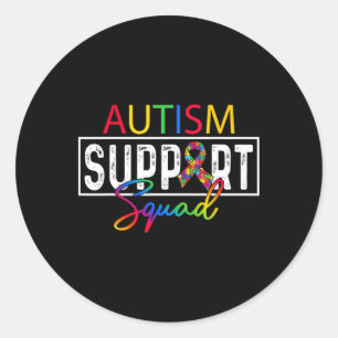 Autisme Squad Bewustzijn Autisme Support Team Groe Ronde Sticker