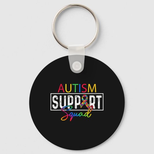 Autisme Squad Bewustzijn Autisme Support Team Groe Sleutelhanger (Voorkant)