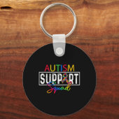 Autisme Squad Bewustzijn Autisme Support Team Groe Sleutelhanger (Voorkant)
