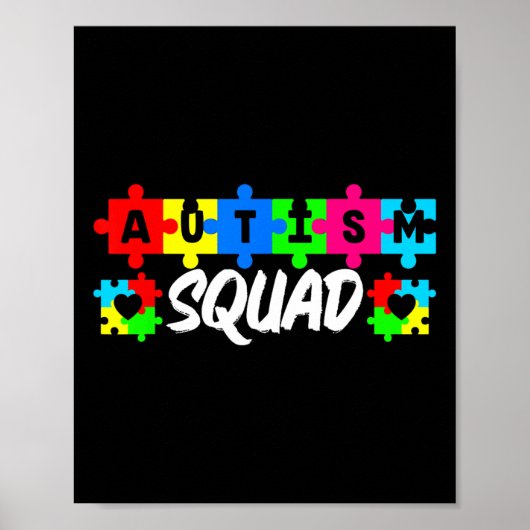 Autisme Squad Ondersteuning Inclusie Advocatie Bew Poster (Voorkant)