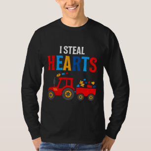 Autisme Steal Heart Train Tractor Kinder aan T-shirt