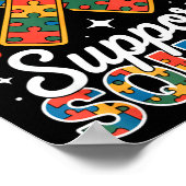 Autisme steun squad puzzel lint bewustzijn poster (Hoek)