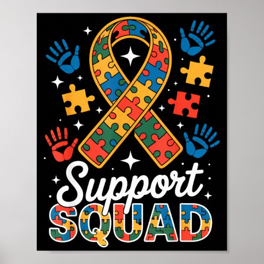Autisme steun squad puzzel lint bewustzijn poster (Voorkant)