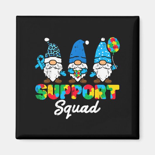 Autisme Steun Team Gnome Kennis Matching Mannen Magneet (Voorkant)