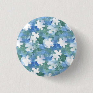 Autisme Stickers van het puzzelstuk Ronde Button 3,2 Cm