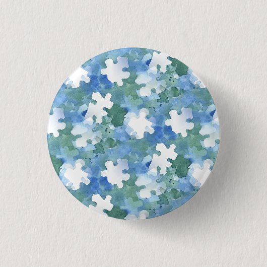 Autisme Stickers van het puzzelstuk Ronde Button 3,2 Cm (Voorkant)